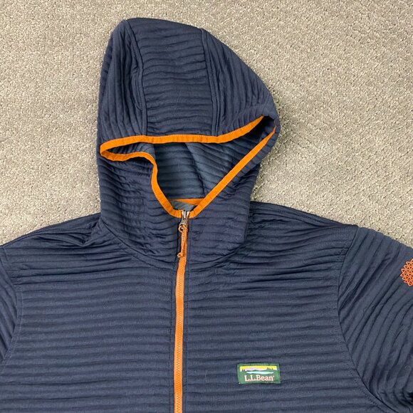 LL Bean Airlight Knit Hoodie Jacket Men's Medium Slightly Fitted Blue Full Zip - Picture 2 of 10